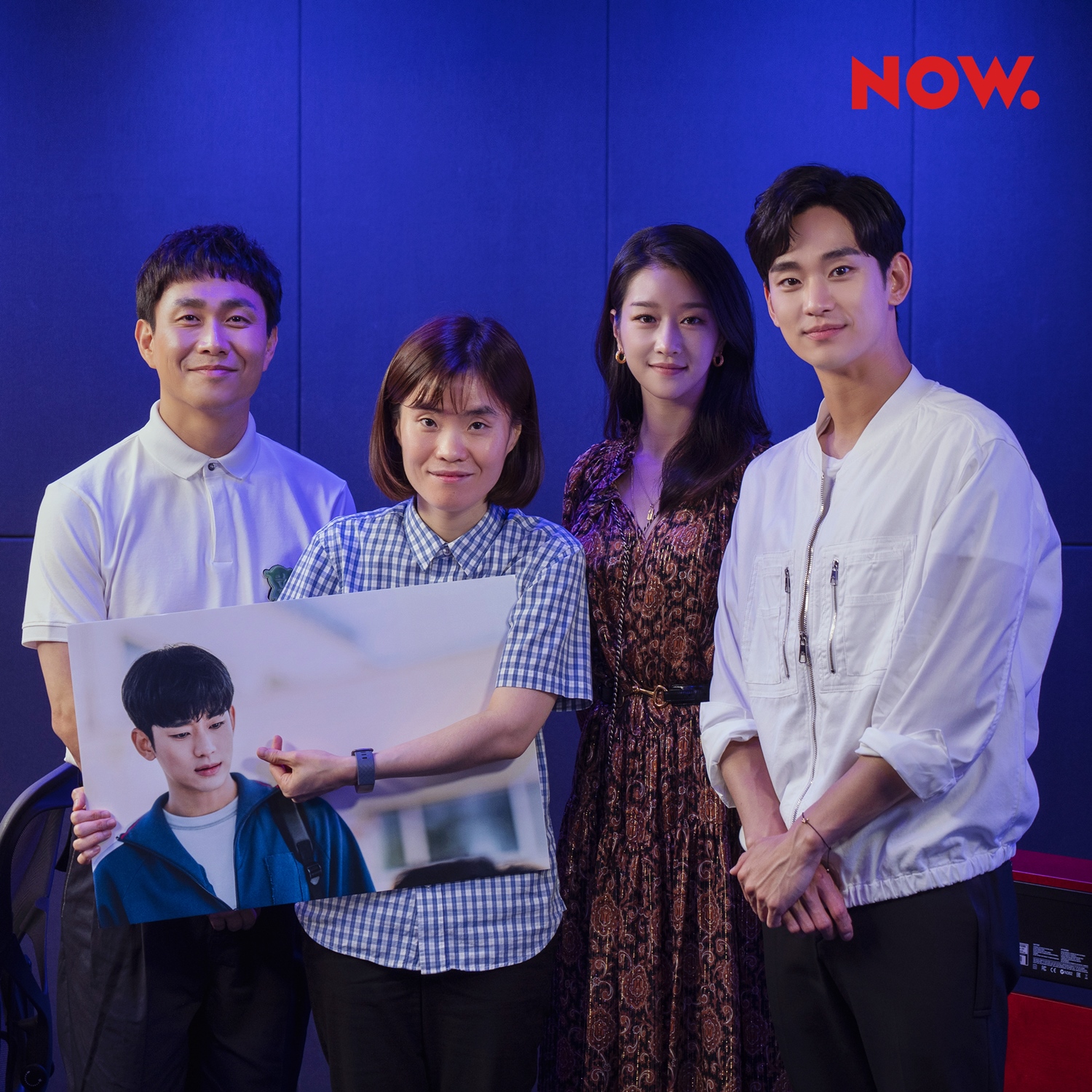 오정세 박지선 서예지 김수현(왼쪽부터 차례로)이 ‘사이코지만 괜찮아 스페셜’ 에서 팬들과 소통한다. 네이버 NOW. 제공