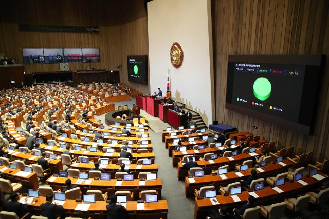 공인인증서 폐지법인 전자서명법 전부개정법률안(대안)이 20일 서울 여의도 국회 본회의장에서 열린 제378회 국회(임시회) 제1차 본회의에서 가결되고 있다. 뉴시스