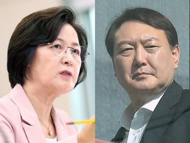 추미애 법무부장관(왼쪽)과 윤석열 검찰총장?