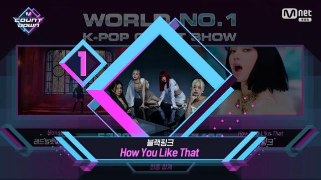 블랙핑크가 Mnet '엠카운트다운'에서 1위를 차지했다. 방송 캡처