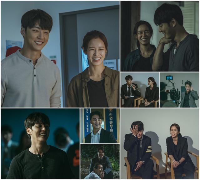 '트레인' 촬영장 비하인드 컷이 공개됐다. OCN 제공