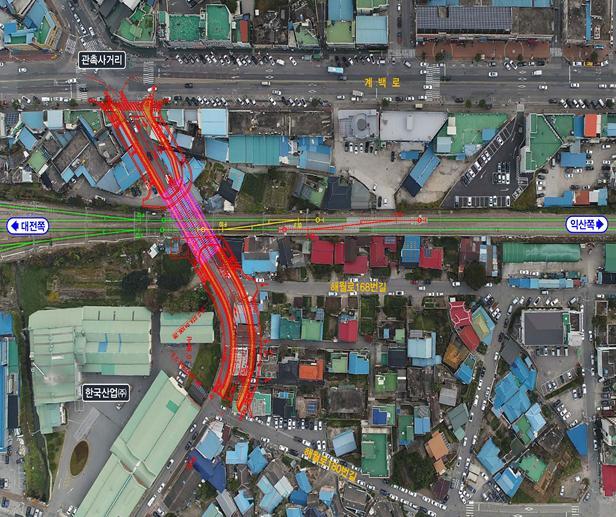 충남 논산시 취암동 호남선철로 관촉지하차도 건설 위치도. 철도시설공단 제공