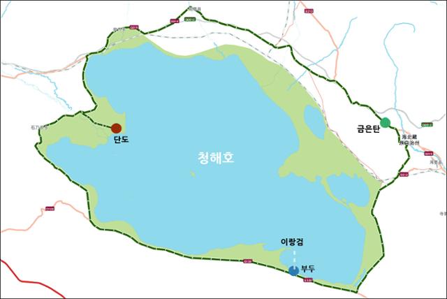 청해호의 호반도로는 약 380km, 서울에서 부산 가는 거리와 비슷하다. ⓒ최종명