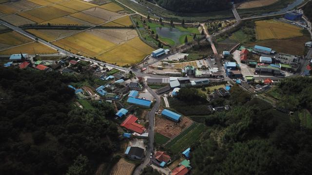 경남 하동군 고하리 주성마을 전경.