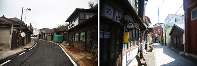 전남 나주 영산포구 마을(왼쪽)과 경북 포항 구룡포. 최성용 작가 제공