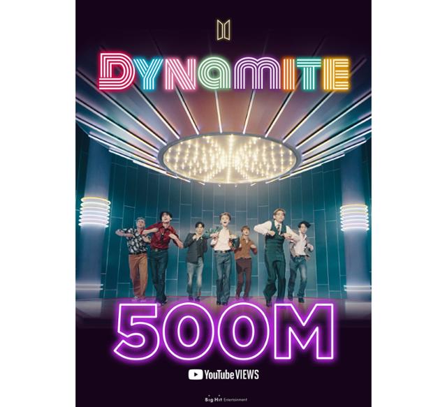 그룹 방탄소년단의 'Dynamite' 뮤직비디오가 5억 뷰를 돌파했다. 빅히트엔터테인먼트 제공