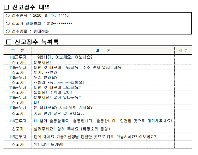 서 의원이 공개한 소방청 자료