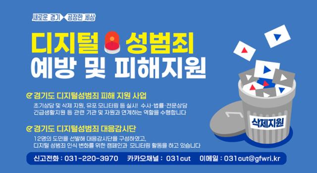 경기도가 디지털 성범죄 피해를 지원할 전담조직 구성에 나섰다.