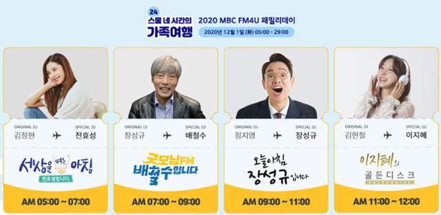 MBC라디오 창사 59주년을 맞아 12월 1일 'MBC FM4U 패밀리데이' 특집 방송이 진행된다. MBC 제공