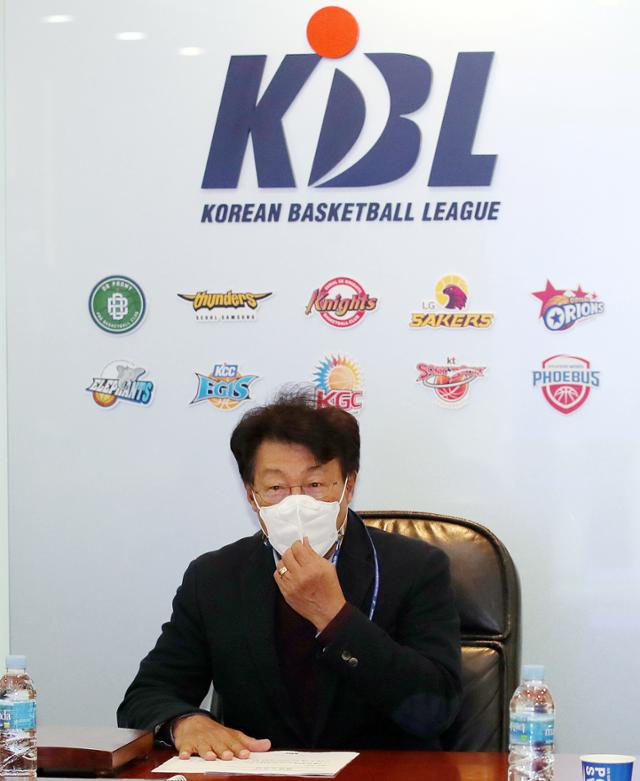 조승연 KBL 재정위원회 위원장이 9일 오전 서울 강남구 논현동 KBL센터에서 열린 재정위원회에서 발언하고 있다. 뉴스1