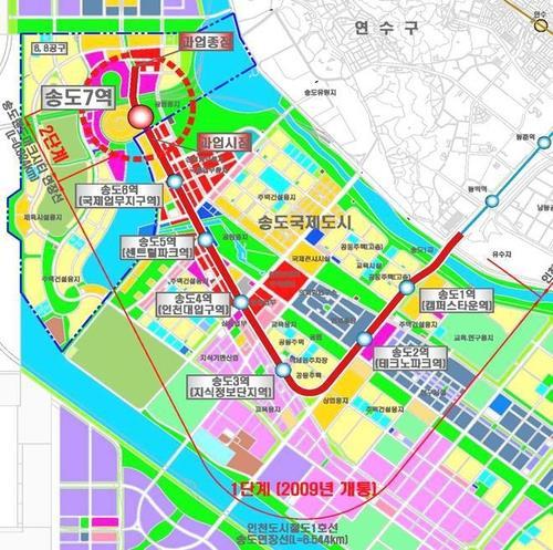 12일 개통하는 인천지하철 1호선 송도달빛축제공원역 위치도. 인천시 제공
