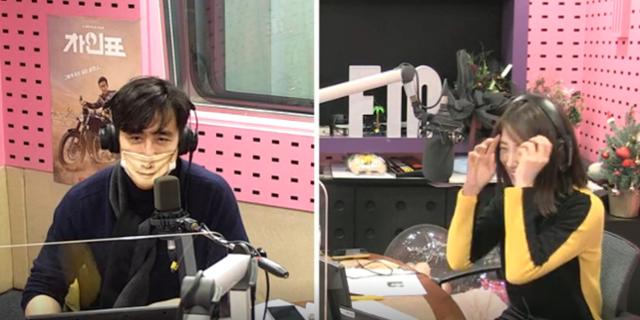 차인표(왼쪽)가 SBS 파워FM '박하선의 씨네타운'에서 입담을 뽐냈다. 보이는 라디오 캡처