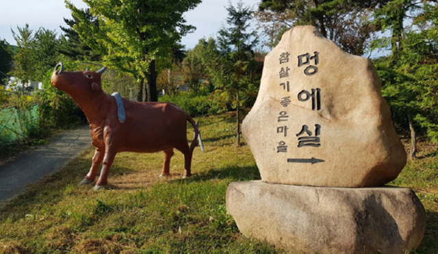 경남 밀양의 멍에실 마을. 국토지리정보원 제공