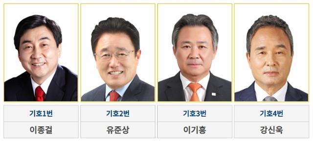 대한체육회장 선거에 나선 후보들. 대한체육회장 선거 홈페이지 캡처