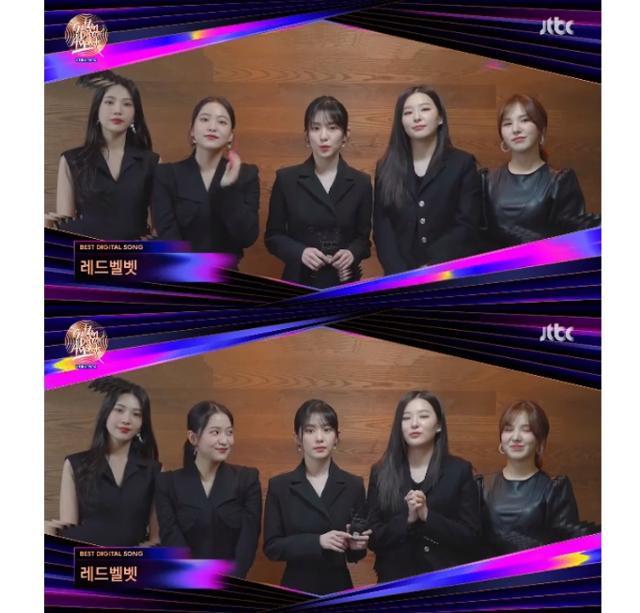 '35회 골든디스크어워즈' 레드벨벳이 디지털 음원 부문 본상 수상 소감을 전했다. JTBC 캡처