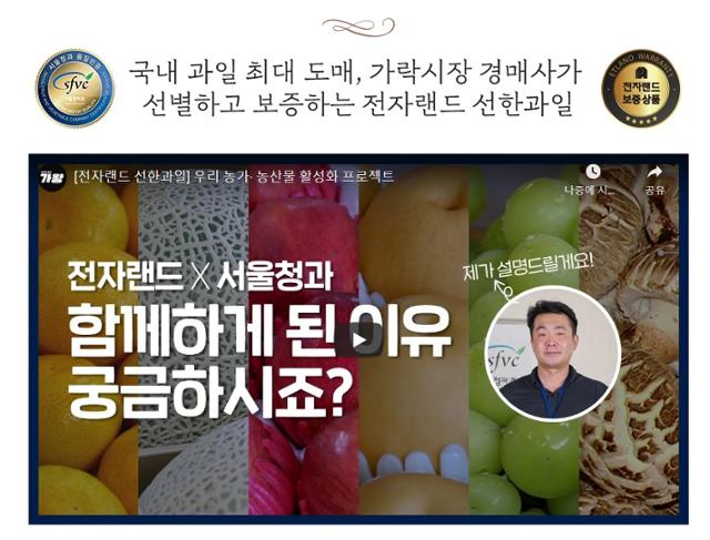 전자랜드가 25일 선보인 '선한과일' 기획전 소개 영상. 전자랜드는 가락시장 도매시장법인 서울청과와 함께 설 과일선물세트를 판매한다. 전자랜드 홈페이지 캡처