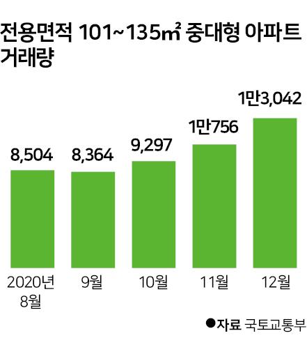 중대형 아파트 거래량. 신동준 기자