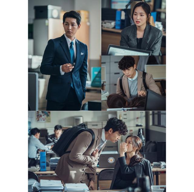 '빈센조' 송중기 전여빈 옥택연 스틸컷이 공개됐다. tvN 제공