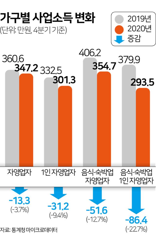 가구별 사업소득 변화