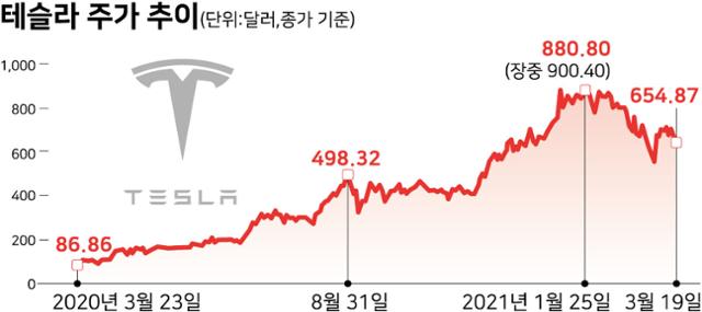 시각물_테슬라 주가 추이