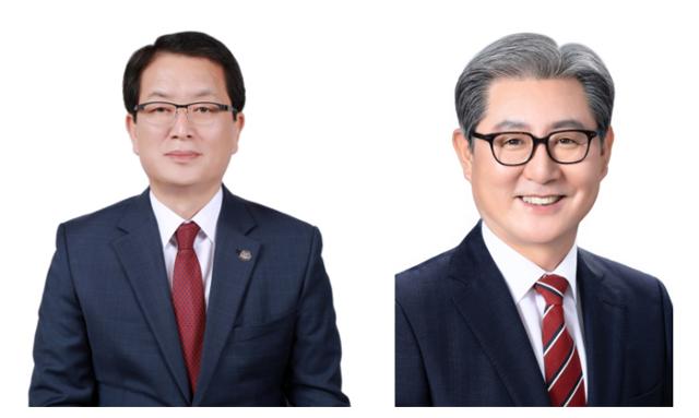 왼쪽부터 울산남구청장 국민의힘 서동욱(58), 경남 의령군수 국민의힘 오태완(55) 당선자