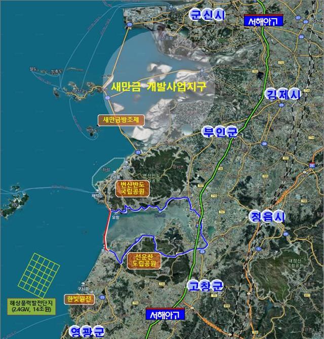 전북 부안~고창 간 노을대교 위치도. 전북도 제공