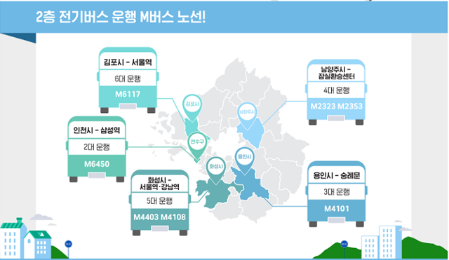 전기버스 노선. 환경부 제공