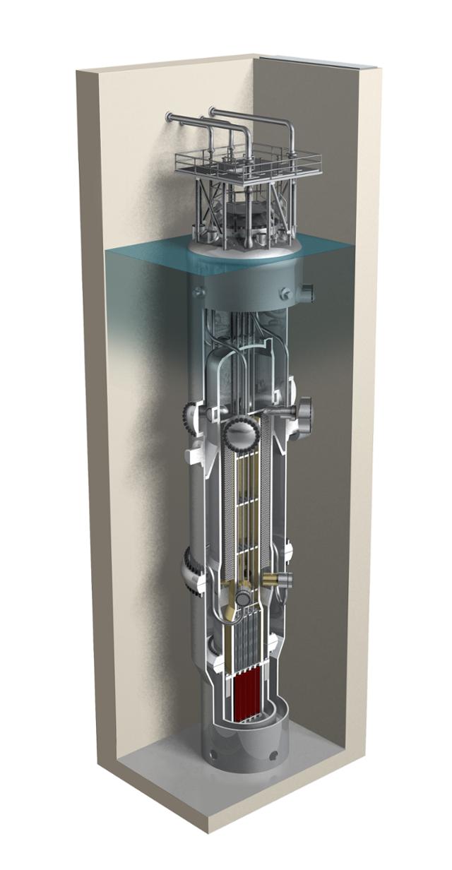 미국 원전업체 뉴스케일이 설계하고 두산중공업이 제작하는 소형원전모듈(SMR)의 내부 모습. 두산중공업 제공