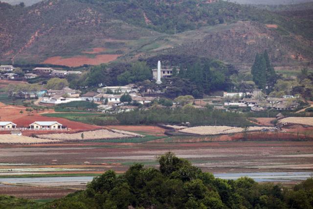 6일 경기도 파주시 오두산 통일전망대에서 바라본 북한 황해북도 개풍군 일대가 고요하다. 연합뉴스