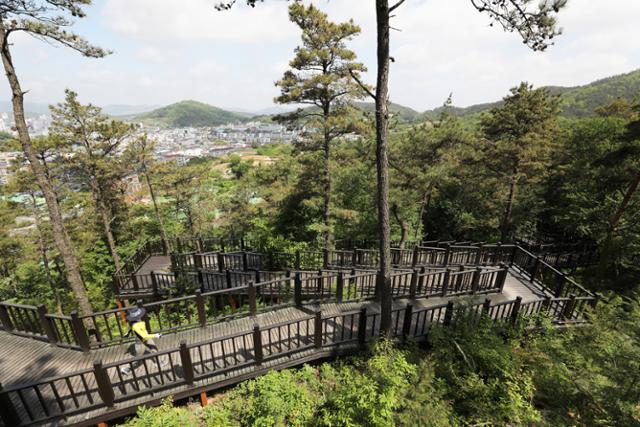 물무산행복숲의 숲속둘레길. ⓒ박준규