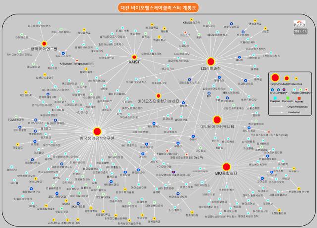2021년 대전 바이오헬스케어산업 계통도