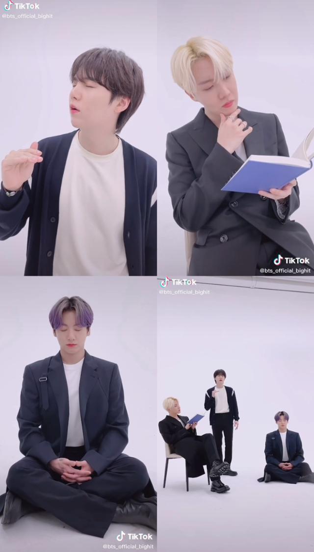 방탄소년단 슈가 제이홉 정국은 각각 다른 느낌의 아이템을 선택해 자신만의 매력이 돋보이는 스타일링을 완성했다. 방탄소년단 공식 틱톡 계정