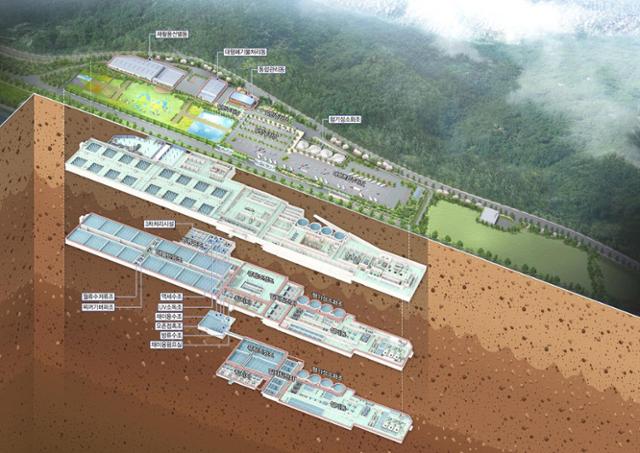 성남시 환경기초시설 4곳이 탄천으로 이전하면서 일부 시설은 지하화된다. 통합 현대화사업 조감도. 성남시 제공