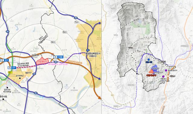 공주·계룡 미니 신도시 예정지 위치도. 충남도 제공