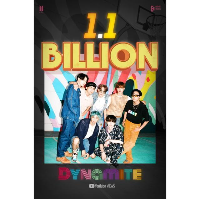 그룹 방탄소년단의 'Dynamite' 뮤직비디오가 11억 뷰를 돌파했다. 빅히트 뮤직 제공