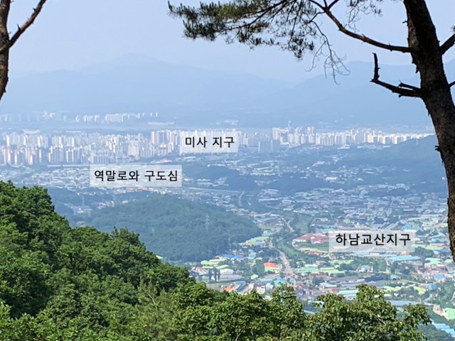 남한산성에서 바라본 하남시 전경