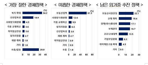 현 정부의 지난 4년간의 경제정책에 대한 전문가 113명의 평가. 현대경제연구원 제공