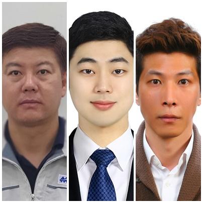 LG의인상 수상자인 천영창(42, 왼쪽부터)·최용익(30)·여승수(37)씨. LG복지재단 제공