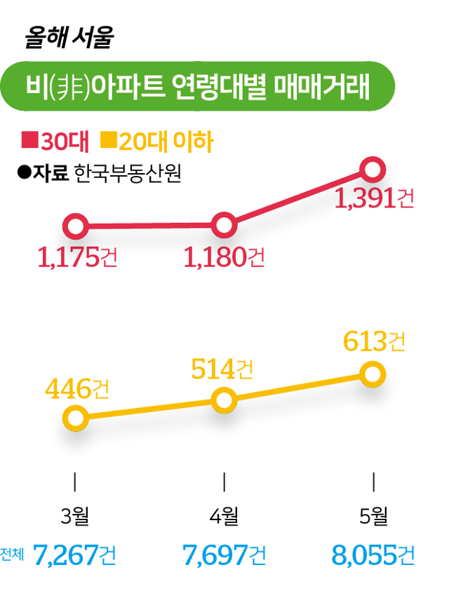 올해 서울 비(非)아파트 연령대별 매매거래. 김대훈 기자