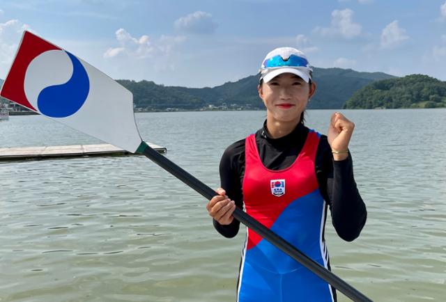 국가대표로 도쿄올림픽 조정 싱글스컬에 출전하는 정혜정은 “요즘은 꿈에서도 배를 탄다. 나라를 대표해 나가는 대회인 만큼 최선을 다하고 돌아오겠다”고 포부를 밝혔다. 정혜정 제공