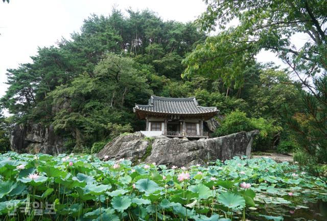 문경 산양면의 주암정. 바위에 올라앉은 정자 주변을 정갈하게 가꿔 외지인이 심심찮게 찾는 명소가 됐다.