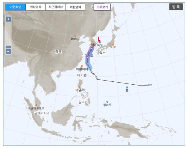 제12호 태풍 '오마이스' 이동 경로. 기상청 제공