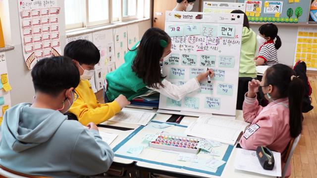 최근 IB인증을 받은 대구 북구 삼영초등학교 재학생들의 수업 장면. 대구시교육청 제공