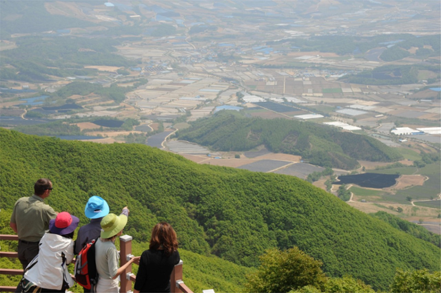 비무장지대(DMZ) 펀치볼 둘레길을 찾은 탐방객들. 산림청 제공