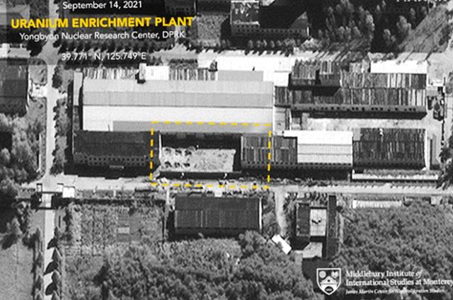9월 14일 위성사진에 찍힌 북한 영변 핵 처리시설 공사현장. 맥사테크놀러지 캡처