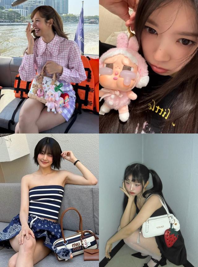 Clockwise from top left, BLACKPINK's Lisa, ILLIT’s Moka, IVE’s Rei and i-dle’s Minnie / Captured from social media of each