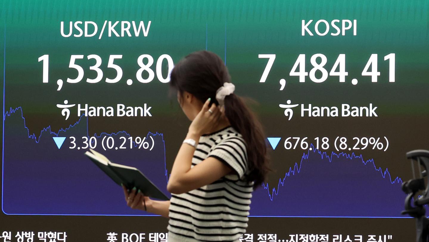 하루 새 553조 원 증발… '검은 월요일'에 기관 떠나자 코스피 휘청